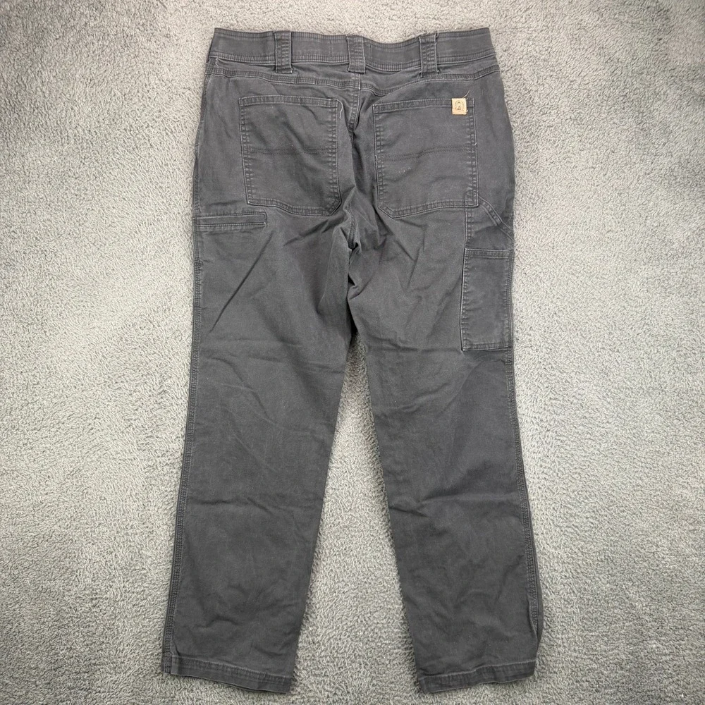 Coleman Mens 34x32 Gray Canvas Utility Carpenter Work Pants Outdoor Rugged